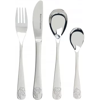 Set de tacâmuri pentru copii Ritzenhoff & Breker HOFTIERE, 4 piese, oțel inoxidabil cu motive animale de fermă 819144