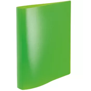 Mapă cu inele HERMA A4, 2 inele, neon verde, transparentă, cotor 25 mm 19713