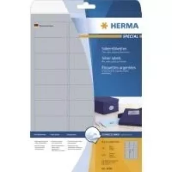 Etichete din folie argintie HERMA SuperPrint LaserCopy, 29,6 x 63,5 mm, 675 etichete, 4098