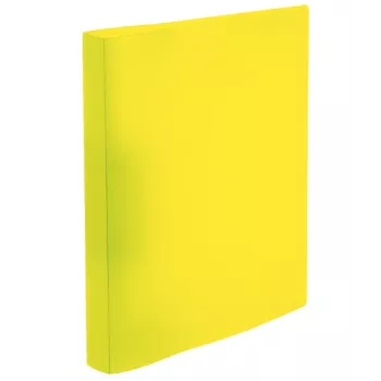 Mapă cu inele HERMA A4, 2 inele, neon galben, transparentă, cotor 25 mm 19710