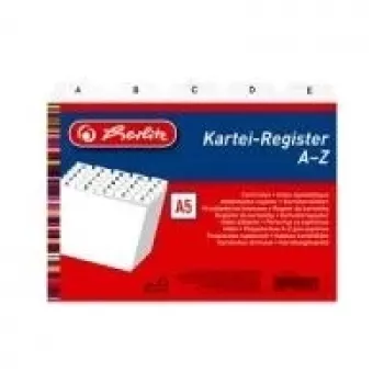 Intercalare A-Z Herlitz, A7 format orizontal, 24 părți, alb, polipropilenă 1500768