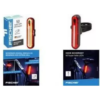 Lumină spate pentru bicicletă cu LED FISCHER FAHRRAD, reîncărcabilă, negru/roșu 50089:FISCHER