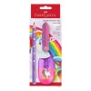 Set de scris Faber-Castell Unicorn Jumbo, violet, 3 piese, mină de 3 mm, formă ergonomică triunghiulară 111528