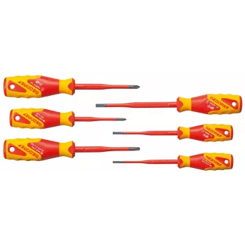 Set de șurubelnițe izolate GEDORE VDE 2162-2172 PM-06, 6 piese, plat, Phillips, plus/minus 2928701