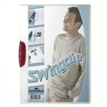 Mapă cu clemă DURABLE SWINGCLIP 30 A4 transparentă (pachet de 25) 226035