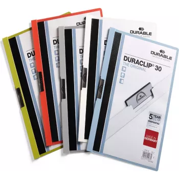 Mapă cu clemă DURABLE DURACLIP 30 A4 albastră (pachet de 25) 220057