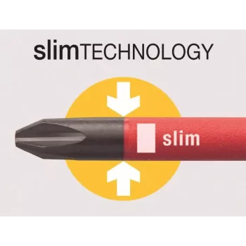 Șurubelniță PlusMinus VDE Wiha SoftFinish electric slimFix 3281 SL/PH 1 lungime lamă 80 mm (35502)