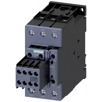 Contactor SIEMENS AC-3 22kW/400V 2NO+2NC 230V AC 50A S2 borne cu șurub (3RT20361AP04)