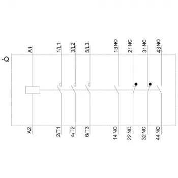 Contactor SIEMENS AC-3 22kW/400V 2NO+2NC 230V AC 50A S2 borne cu șurub (3RT20361AP04)