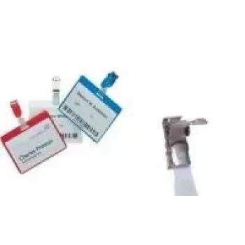 Suport pentru ecuson DURABLE 60 x 90 mm cu clemă, transparent, pachet de 25 810606