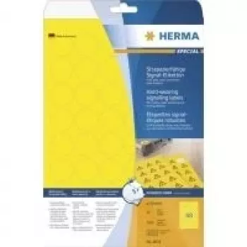 Etichete din folie mată rezistente la intemperii HERMA Special 8034 autocolante pentru exterior, galbene, 30 x 30 mm, 1200 etichete (25 foi x 48)