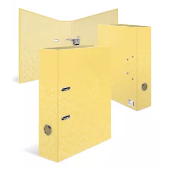 Mapă cu inele HERMA Color Standard, DIN A4, galbenă, cotor 70 mm, carton, 1 bucată 20114