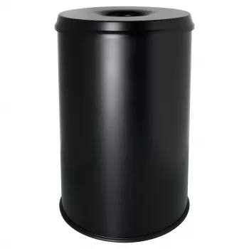 HELIT H2515695 Steel Waste Bin with Flame Extinguishing Head, 30 L, Black, Round, Ø335 x 470 mm