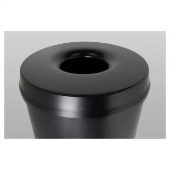 HELIT H2515695 Steel Waste Bin with Flame Extinguishing Head, 30 L, Black, Round, Ø335 x 470 mm