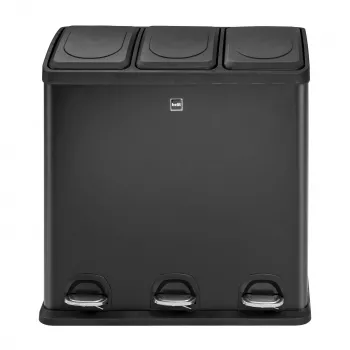 Separator de deșeuri cu pedală HELIT the separator, 3 x 20 L, plastic, închidere lentă, antracit H2405295