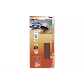 Foaie de hârtie abrazivă kwb 818912 granulație 120, 230 mm x 115 mm, 5 bucăți