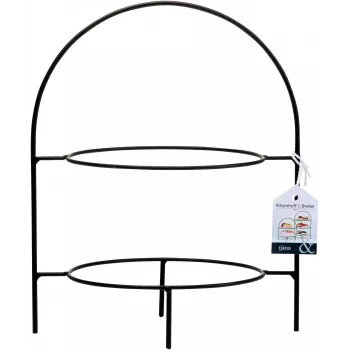 Etagere pentru prăjituri Ritzenhoff & Breker TJÄNA cu 2 niveluri, metal negru, 220x170x280 mm 221367