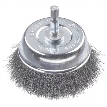 kwb perie de sârmă tip cupă 75 mm, oțel ondulat 0,2 mm, coadă 6 mm pentru metal și piatră 606310