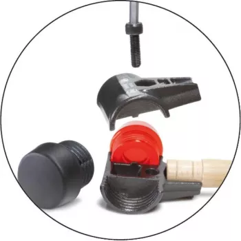 Ciocan cu fețe moi de siguranță Wiha 26582, fețe negru/alb, 3000 g, mâner din hickory