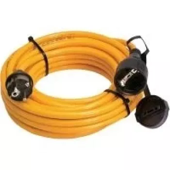 Cablu prelungitor din cauciuc AS Schwabe 25 m, portocaliu, cu ștecher și priză Schuko, 3G1,5 mm², IP44, 16 A, 230 V 59225