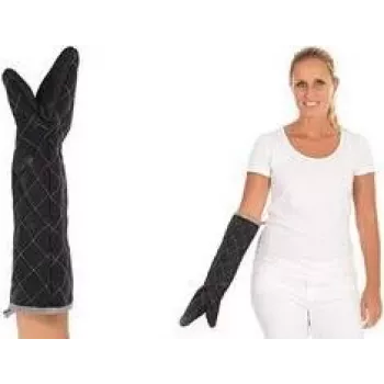 Mănușă de protecție împotriva căldurii HYGOSTAR Flamestar, neagră, pânză cu acoperire specială, mărime unică, 35 cm, EN 407 nivel 2 căldură de contact 330107