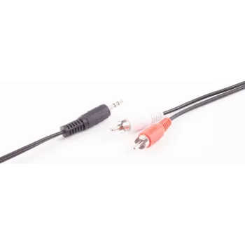 Cablu audio SHIVERPEAKS BASIC-S, 2x RCA tată la jack 3,5 mm tată, 5,0 m, stereo, negru, pungă de plastic BS30832-5