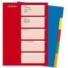 Intercalatoare A4 din plastic HERLITZ, 10 file, albe, culori sortate, PP 0,12 mm, perforate multiplu, cu copertă (10715415)
