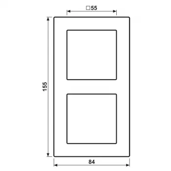 Ramă de sticlă JUNG AC 582 GL MO, 2 module, A CREATION, moka