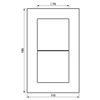 Ramă de sticlă JUNG LSP 982 GLAS, 2 module, LS PLUS, 115 x 186 x 11 mm
