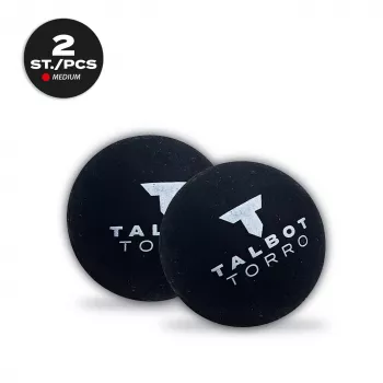 Minge de squash TALBOT torro, negru/roșu, medie, blister cu 2 bucăți cu punct roșu 251105