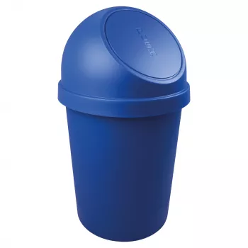 Coș de gunoi rotund helit cu capac basculant, 45 litri, albastru, polipropilenă, Ø400 mm x H700 mm (H2401334)