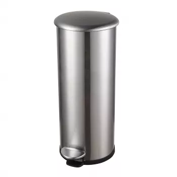 Coș de gunoi cu pedală HELIT the zinc, 20 L, oțel inoxidabil argintiu, rotund, închidere lentă, pedală H2406600