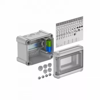 Carcasă de distribuție OBO Bettermann SDB 05 PS montată pe suprafață pentru max. 5 module, IP65, gri 2008804