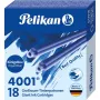 Cartușe de cerneală standard de capacitate mare Pelikan 4001 GTP/18, albastru regal, pachet de 18 300735
