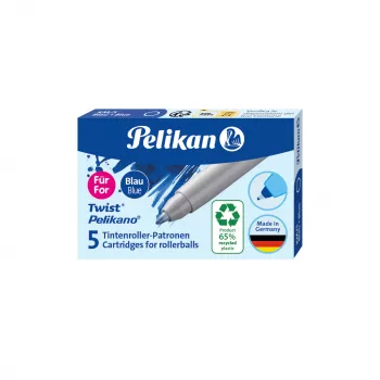 Cartuș de rezervă pentru roller Pelikan Eco pentru Pelikano/Twist, albastru regal, 65% plastic reciclat, 1 bucată 300010004