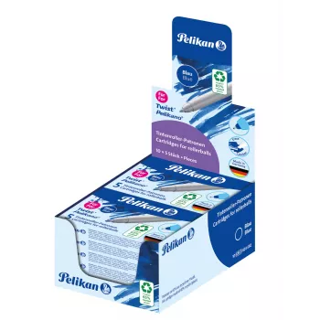 Cartuș de rezervă pentru roller Pelikan Eco pentru Pelikano/Twist, albastru regal, 65% plastic reciclat, 1 bucată 300010004