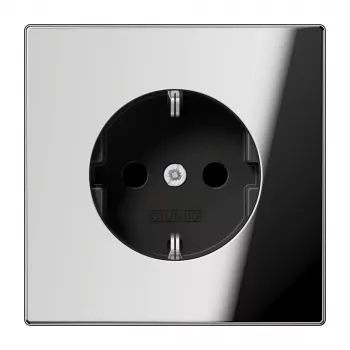 Priză Schuko JUNG GCR1520KI, CEE 7/3, crom, metal, montaj îngropat, 16 A, 250 V