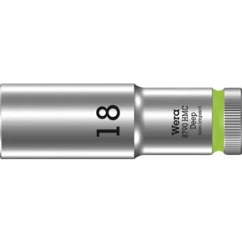 Cheie tubulară hexagonală Wera 05004558001 Zyklop 8790 HMC, antrenare 1/2 inch, 18 mm, cu canelură de siguranță cu bilă