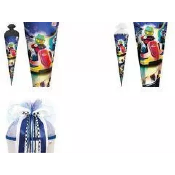 Con de școală ROTH Kart Race, colțuros, 850 mm, închidere din folie și tul cu ornament special, 1 buc. 678929