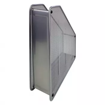 HELIT H2518000 Mesh Magazine File DIN A4 Wire Metal Silver Powder-Coated, 1 Piece