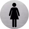 Plăcuță cu pictogramă HELIT WC doamne, oțel inoxidabil, argintiu, autocolantă, 115 mm H6271000