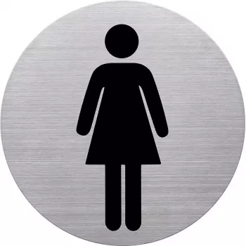 HELIT WC Ladies Pictogram Sign, Stainless Steel, Silver, Self-Adhesive, 115 mm H6271000