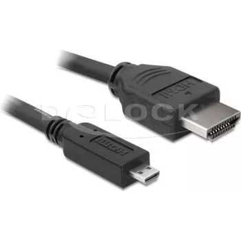 Cablu HDMI la Micro-HDMI DeLOCK 2 m, 32 AWG, High Speed cu Ethernet, 4K 82664