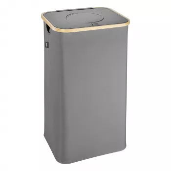 Colector de sticle cu garanție HELIT H2406087 100 L gri din țesătură Oxford cu inel de bambus și geantă de transport detașabilă