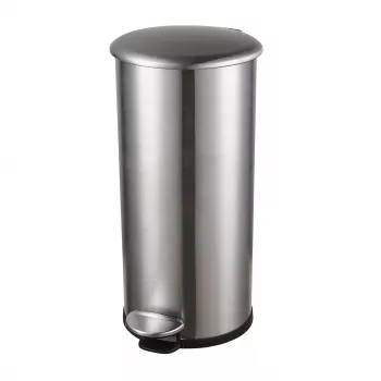Coș de gunoi cu pedală HELIT the zinc 12 L argintiu oțel inoxidabil rotund soft-close H2406500