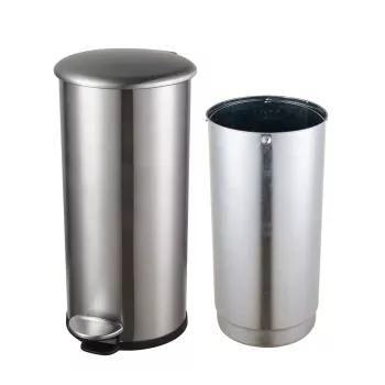 Coș de gunoi cu pedală HELIT the zinc 12 L argintiu oțel inoxidabil rotund soft-close H2406500