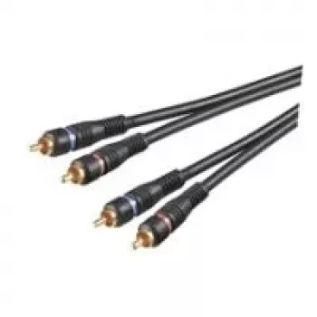 Cablu audio Wentronic AVK 132-1000 10 m RCA, 2x RCA tată la 2x RCA tată, negru 50434