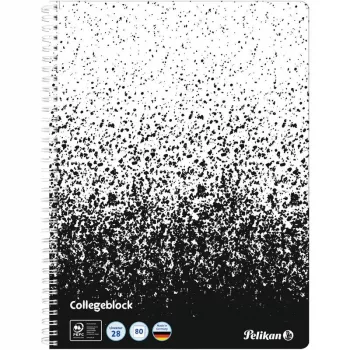 Bloc de colegiu Pelikan Color Edition, A4, negru/alb cu 2 margini, 80 file, 70 g/m², fără lemn, perforat 4 găuri, 1 bucată 400197021