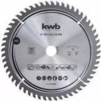 Pânză circulară kwb 586768 cu plăcuțe din carbură 190 x 20 mm, 48 dinți, ATB, pentru lemn