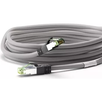 Cablu patch Wentronic Goobay CAT 8.1, S/FTP (PiMF), gri, 25 m - LSZH fără halogen, cupru AWG 24 (55144)